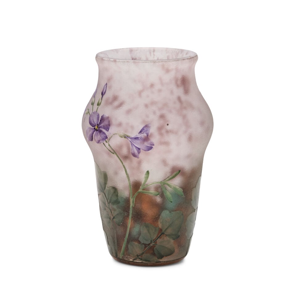 DAUM NANCY BUD VASE Nancy, France, circa 1905, acid-etched and enameled glass, etched mark 'Daum... - 5
