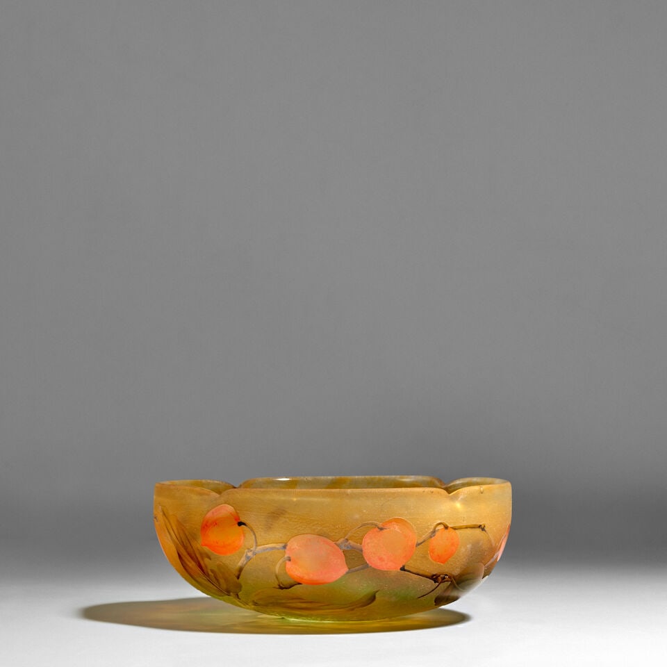 DAUM NANCY BOWL Nancy, France, circa 1900, acid-etched and enameled glass, acid-etched mark 'DAU... - 5