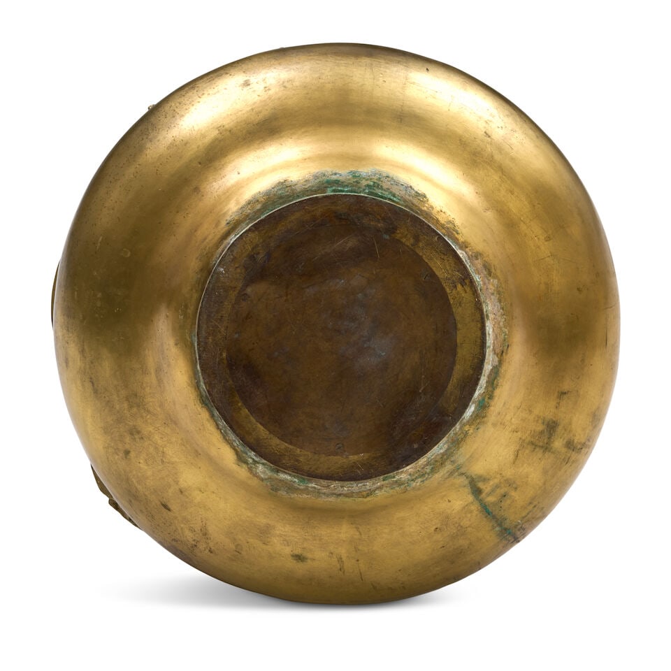 ANTONIN LARROUX (1859-1937) 'LES BLES MOISSONS' FIGURAL VASE Paris, France, circa 1900, gilt bro... - 2