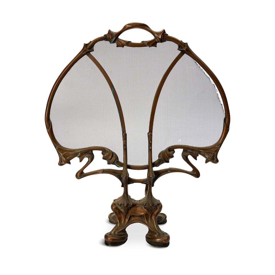 JOSEPH EDMOND LOUIS DUTHOIT (1868-1931) ART NOUVEAU FIRE SCREEN France, circa 1904, patinated br... (1 of 3)