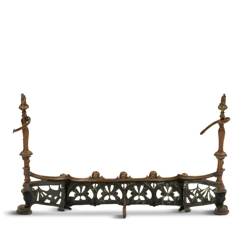JOSEPH EDMOND LOUIS DUTHOIT (1868-1931) ART NOUVEAU FIREPLACE FENDER France, circa 1904, patinat... - 2