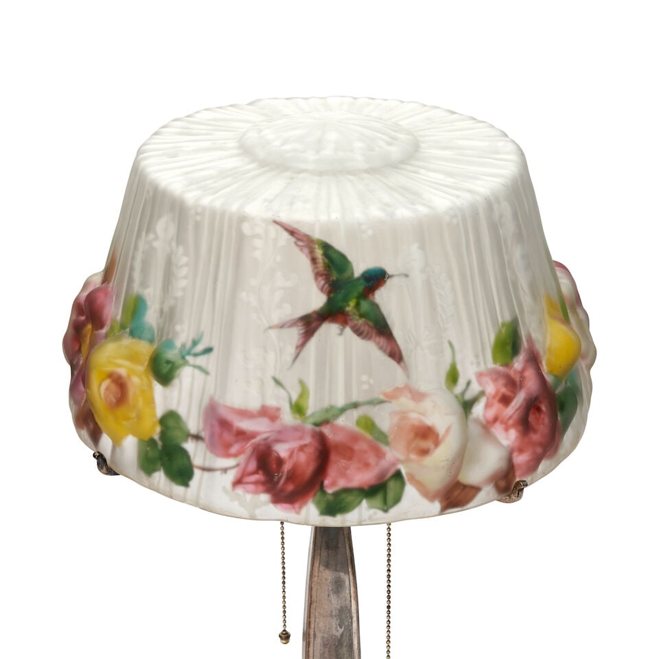 PAIRPOINT 'PUFFY SHADE' TABLE LAMP New Bedford, Massachusetts, circa 1915, reverse-painted glass... - 2