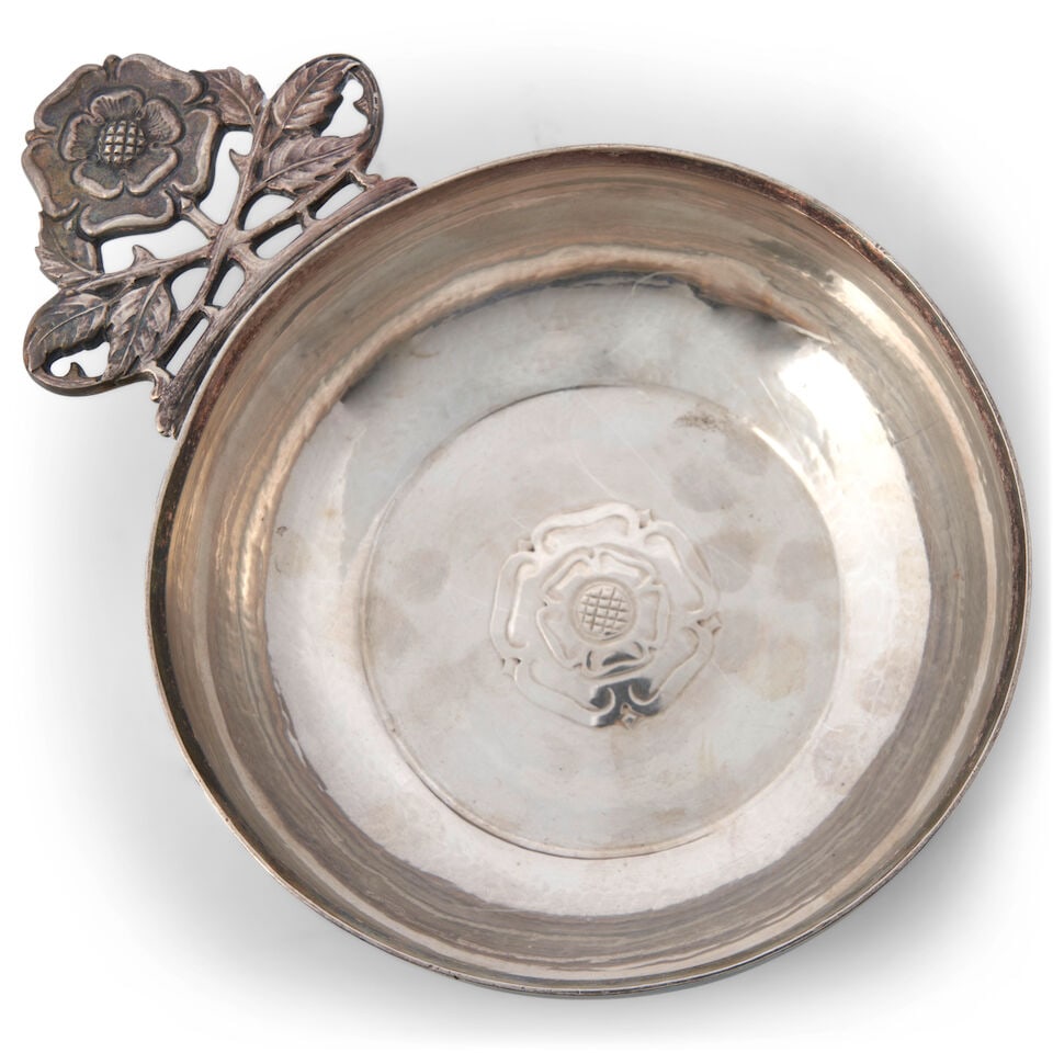 ARTHUR J. STONE (1847-1938) PORRINGER Gardner, Massachusetts, circa 1901, sterling silver, rose-... (1 of 3)