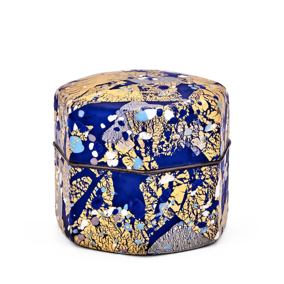 KYOHEI FUJITA (1921-2004) KAZARIBAKO (ORNAMENTED BOX) Japan, late 20th century, blown glass, gol... (1 of 4)