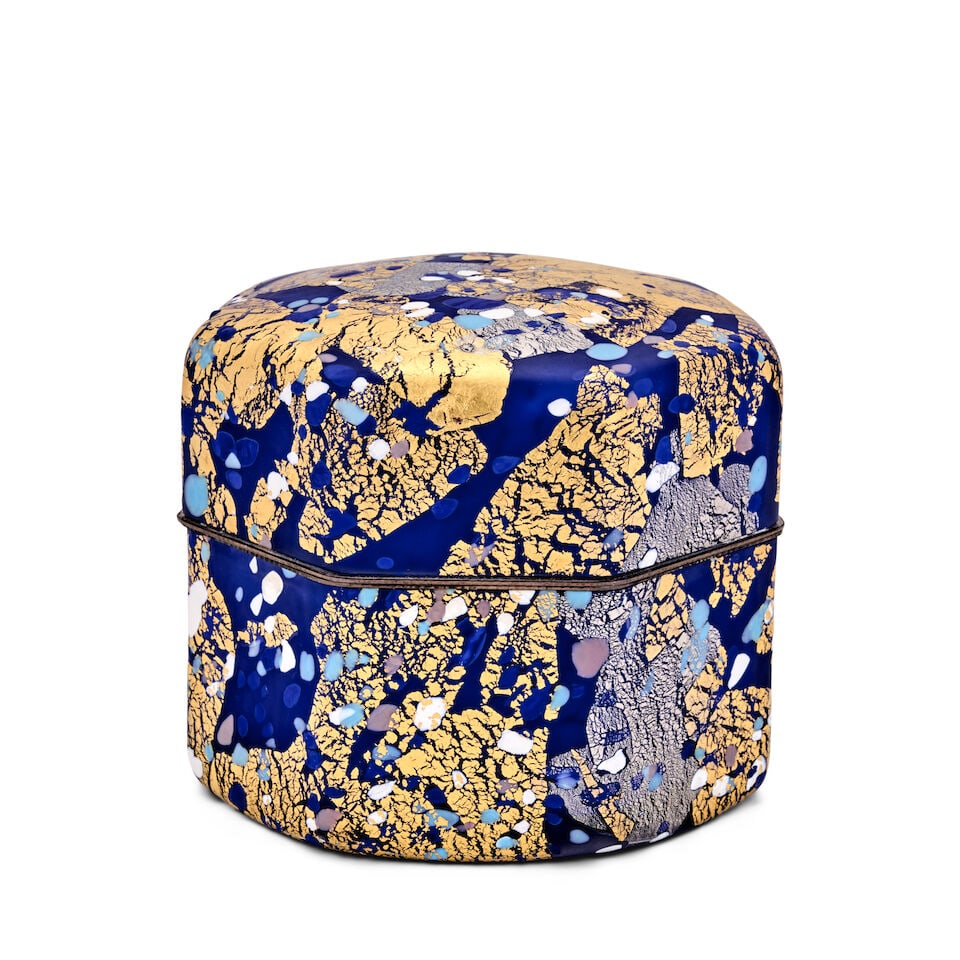 KYOHEI FUJITA (1921-2004) KAZARIBAKO (ORNAMENTED BOX) Japan, late 20th century, blown glass, gol... - 4