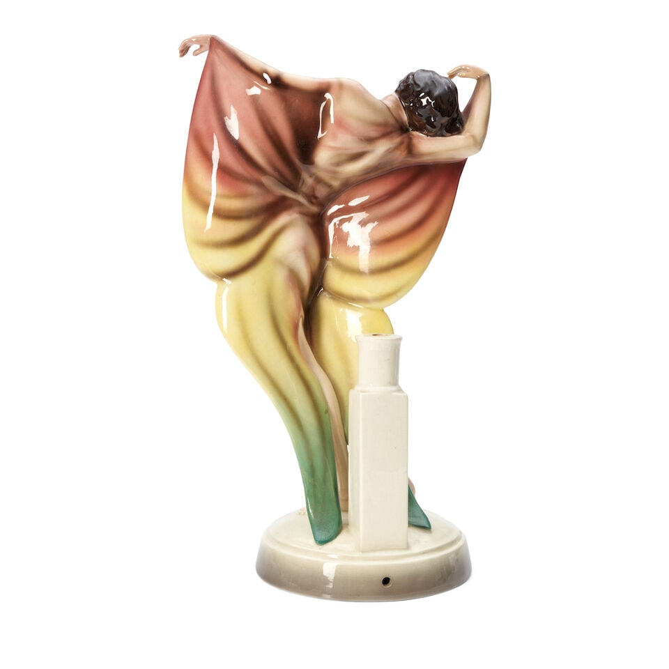 JOSEF LORENZL (1892-1950) FOR GOLDSCHEIDER 'SPINNING BUTTERFLY DANCER' Vienna, Austria, circa 19... - 4