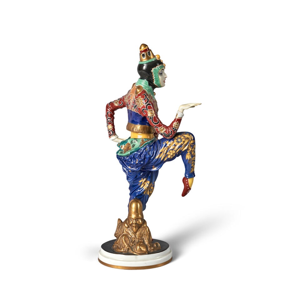 CONSTANTIN HOLZER-DEFANTI (1881-1951) FOR ROSENTHAL 'KOREAN DANCER' Germany, designed 1919, pain... - 3