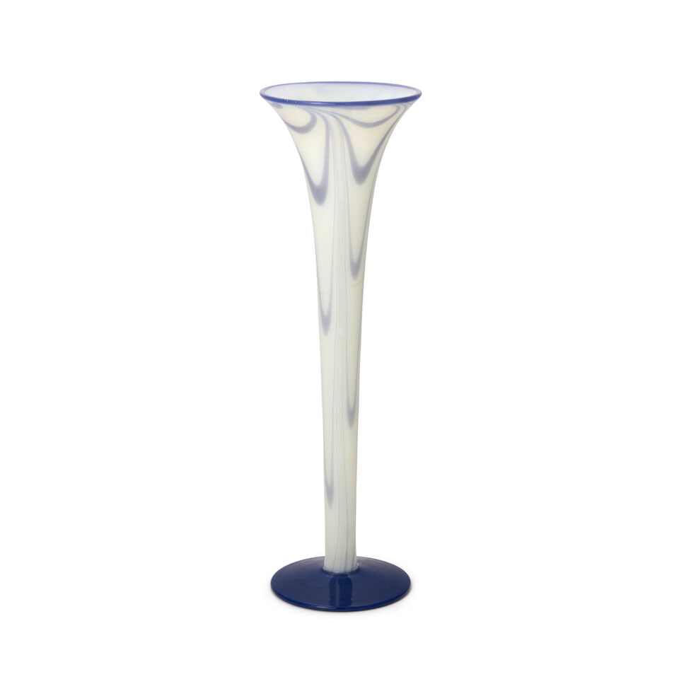 IMPERIAL ART GLASS TRUMPET VASE Bellaire, Ohio, early 20th century, unmarked, ht. 17 3/4 in. - 4