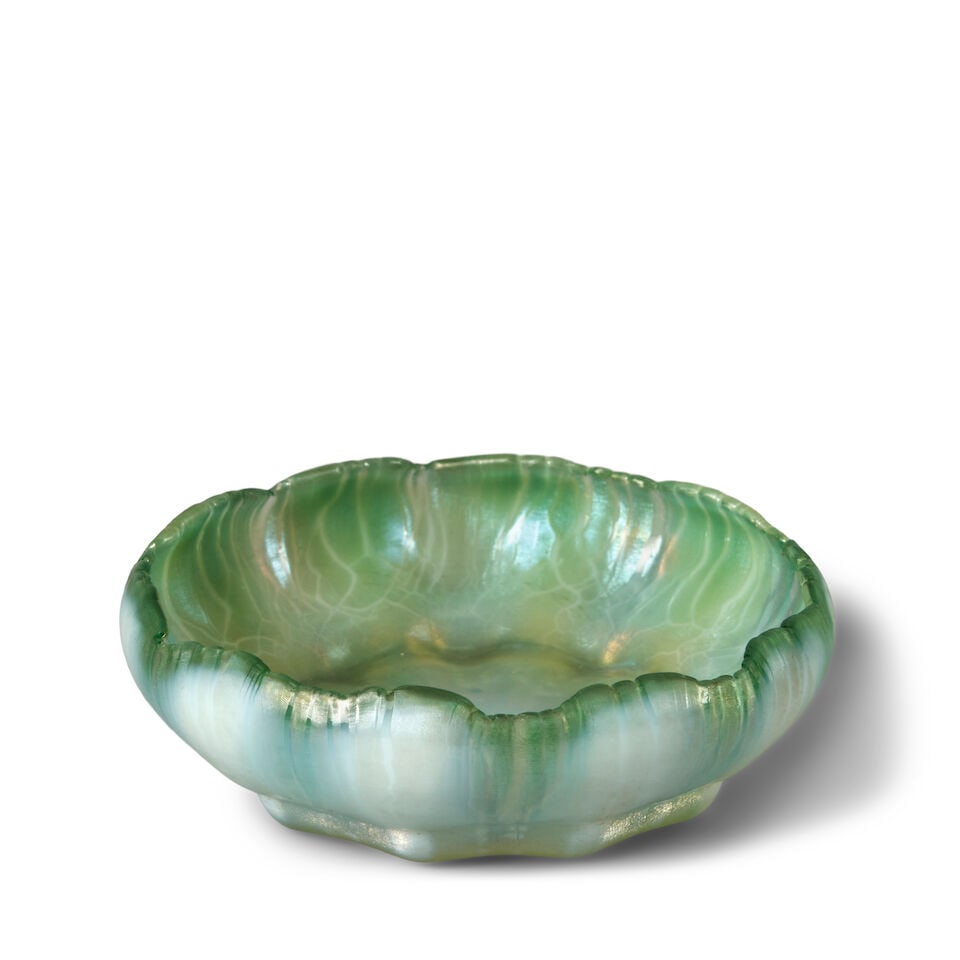 TIFFANY STUDIOS FAVRILE PASTEL GLASS DISH New York, New York, early 20th century, incised mark '... (1 of 3)