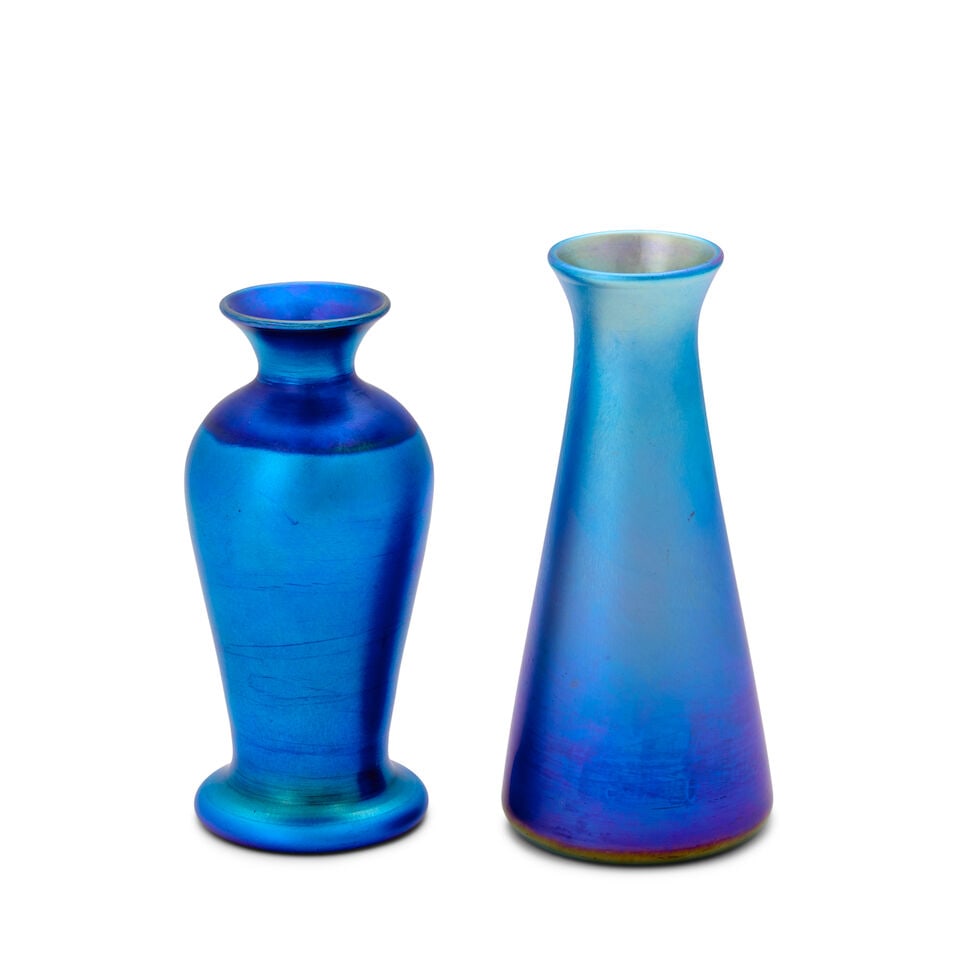 TWO VICTOR DURAND JR. (1870-1931) LUSTRE WARE VASES Millville, New Jersey, circa 1925, blown gla... (1 of 4)