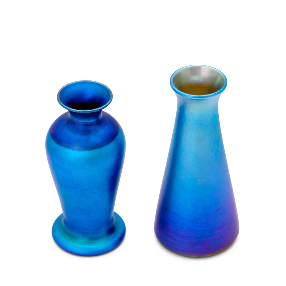 TWO VICTOR DURAND JR. (1870-1931) LUSTRE WARE VASES Millville, New Jersey, circa 1925, blown gla... - 3
