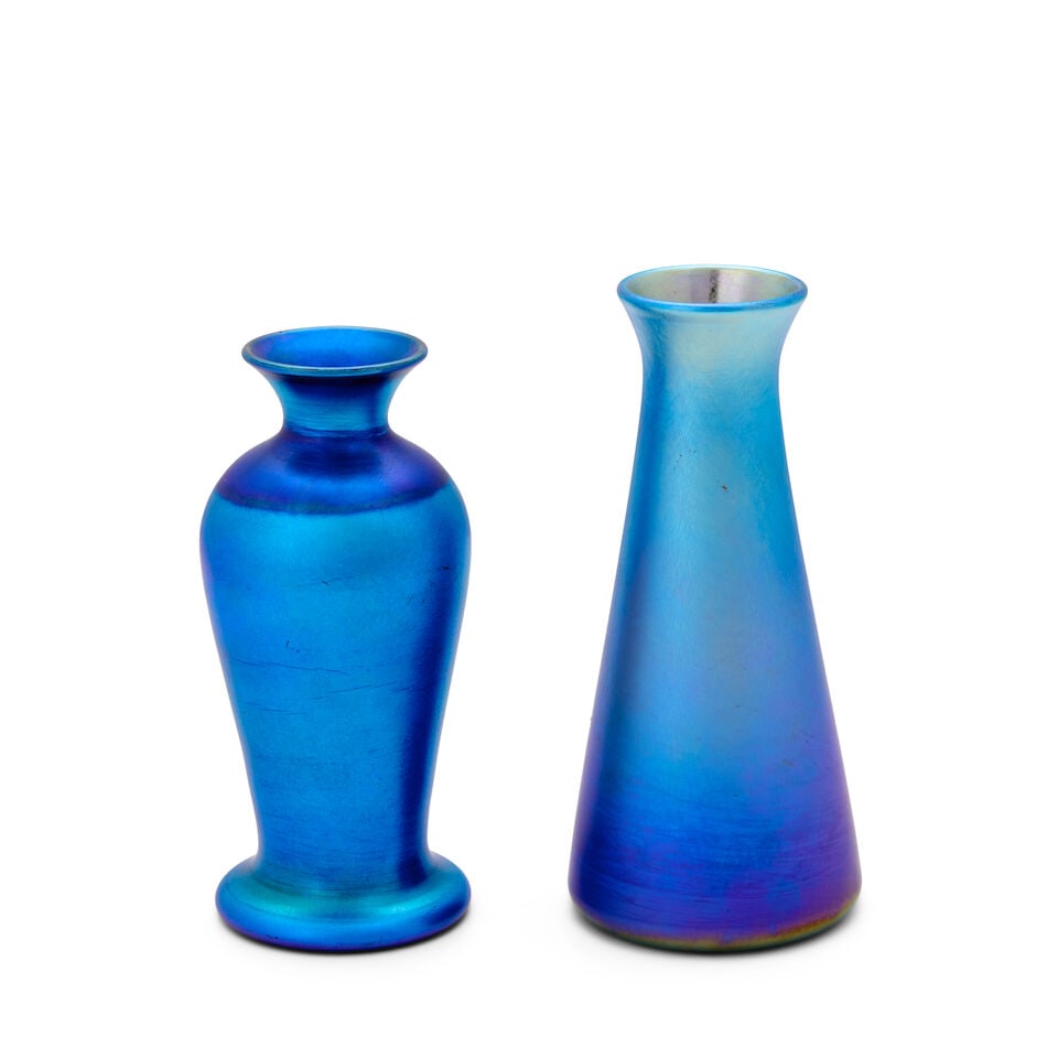 TWO VICTOR DURAND JR. (1870-1931) LUSTRE WARE VASES Millville, New Jersey, circa 1925, blown gla... - 4