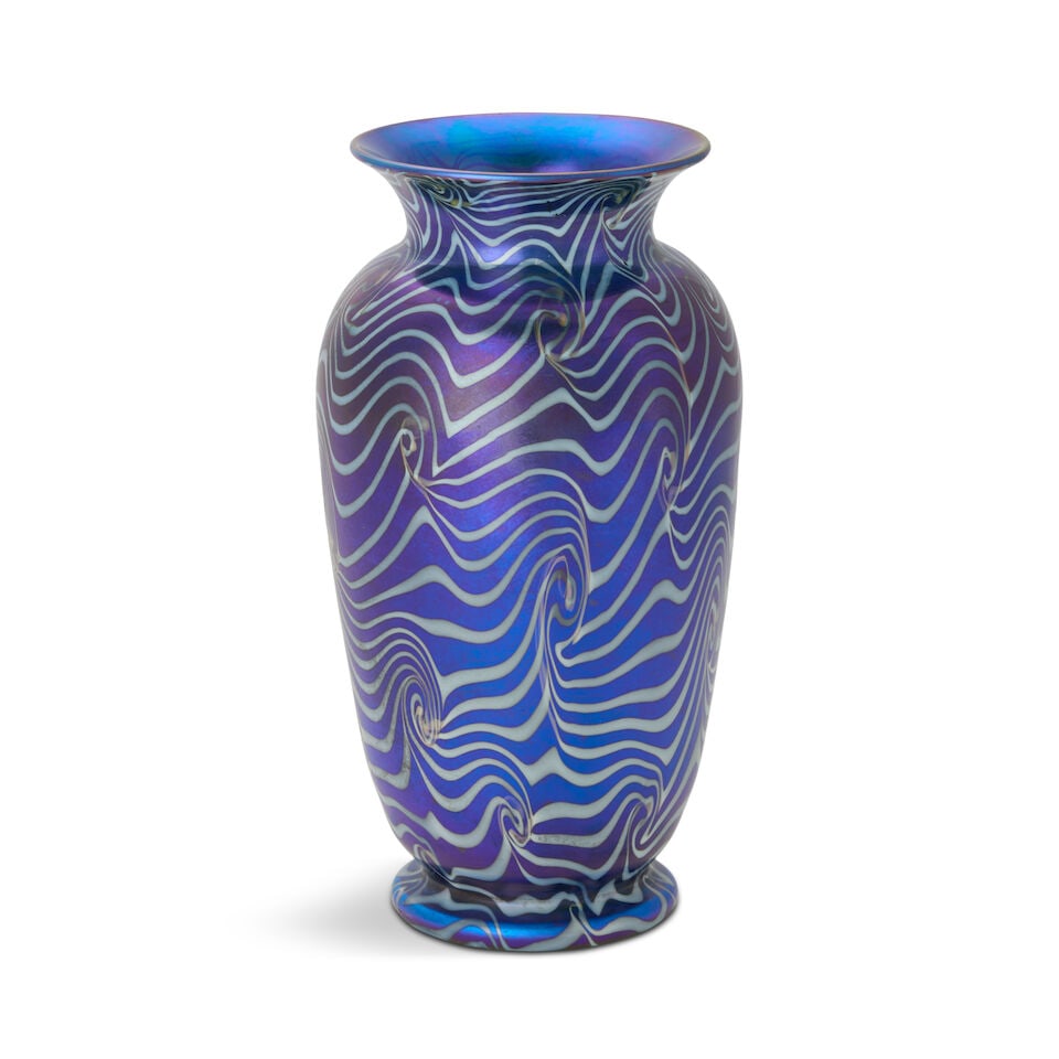 VICTOR DURAND JR. (1870-1931) 'KING TUT' VASE Millville, New Jerey, circa 1928, unmarked, ht. 9 ... (1 of 4)