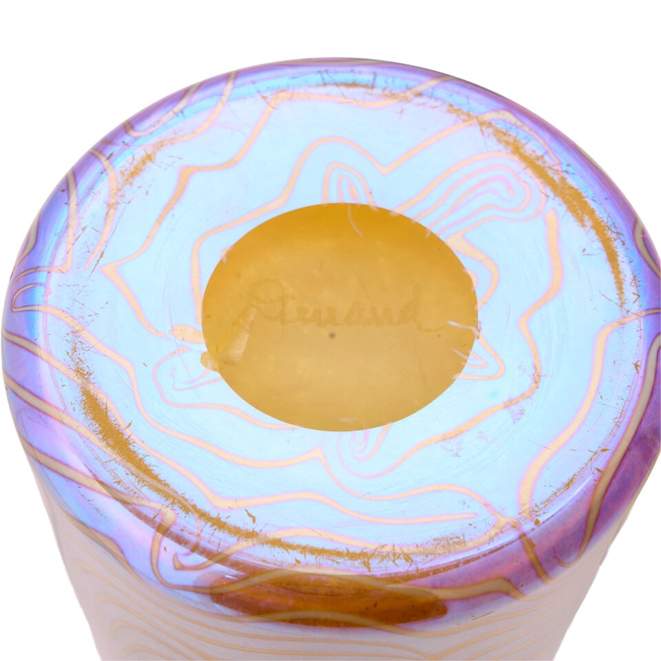 TWO VICTOR DURAND JR. (1870-1931) 'KING TUT' VASES Millville, New Jersey, circa 1930, blown glas... - 2