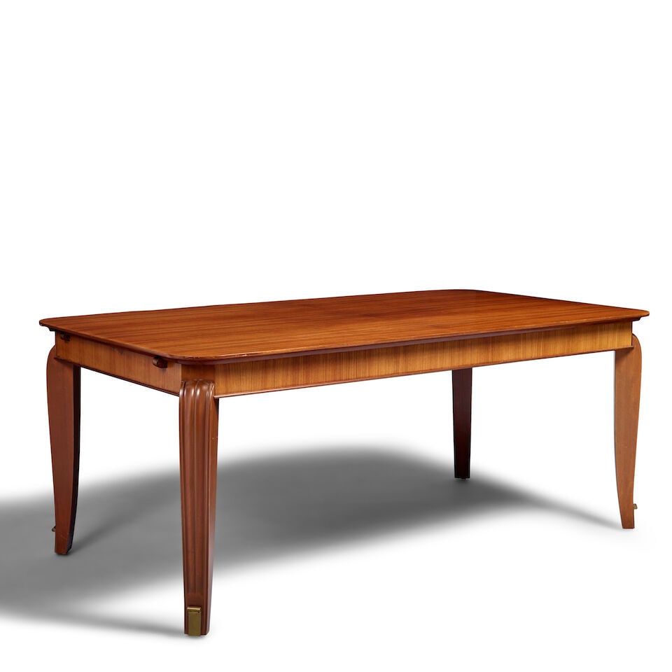 ANDRÉ ARBUS (1903-1969) DINING SUITE France, circa 1938, rosewood, mahogany, brass, upholst... - 4