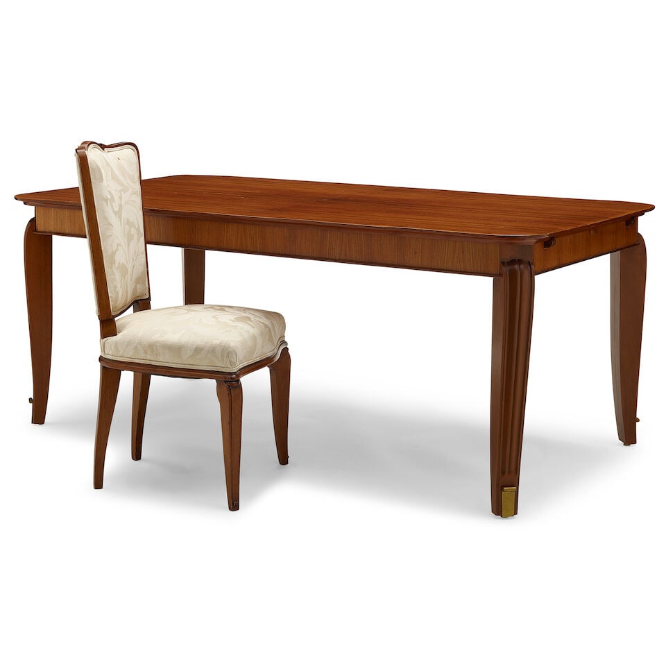 ANDRÉ ARBUS (1903-1969) DINING SUITE France, circa 1938, rosewood, mahogany, brass, upholst... - 9