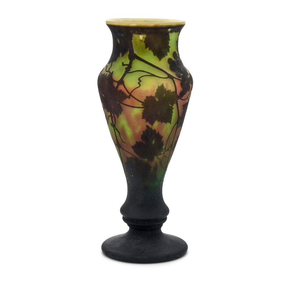 DAUM NANCY CAMEO GLASS VASE Nancy, France, circa 1930, signed in cameo 'Daum Nancy' with Cross o... (1 of 6)