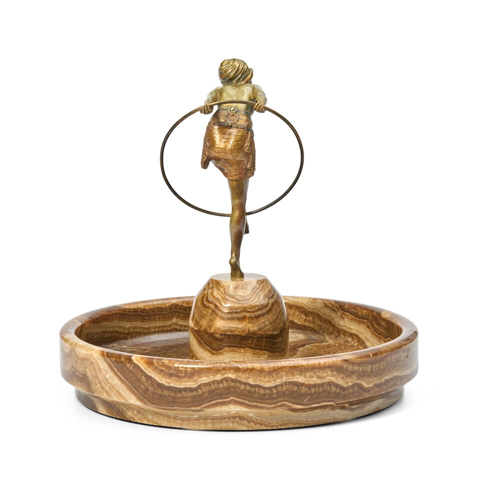 DEMETRE CHIPARUS (1886-1947) 'HOOP DANCER' SCULPTURE France, circa 1925, gilded and patinated br... - 2