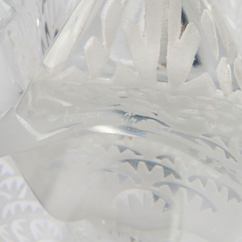 LALIQUE SWAN CENTERPIECE France, designed 1943, late 20th century production, clear and frosted ... - 3
