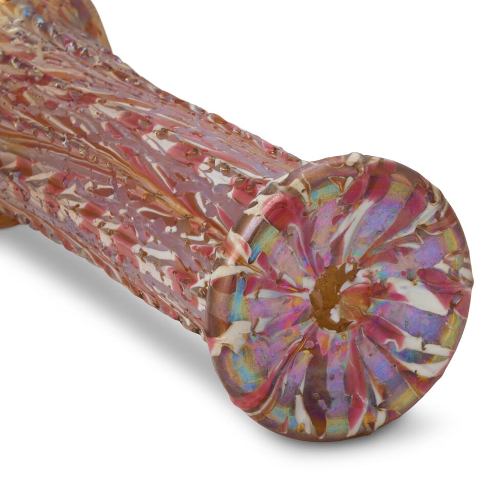 VICTOR DURAND JR. (1870-1931) 'MOORISH CRACKLE' VASE Millville, New Jersey, circa 1925, blown gl... - 2