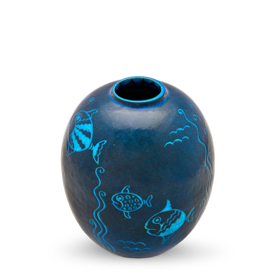 VIKTOR SCHRECKENGOST (1906-2008) FOR COWAN POTTERY VASE WITH FISH Rocky River, Ohio, circa 1931,... - 3