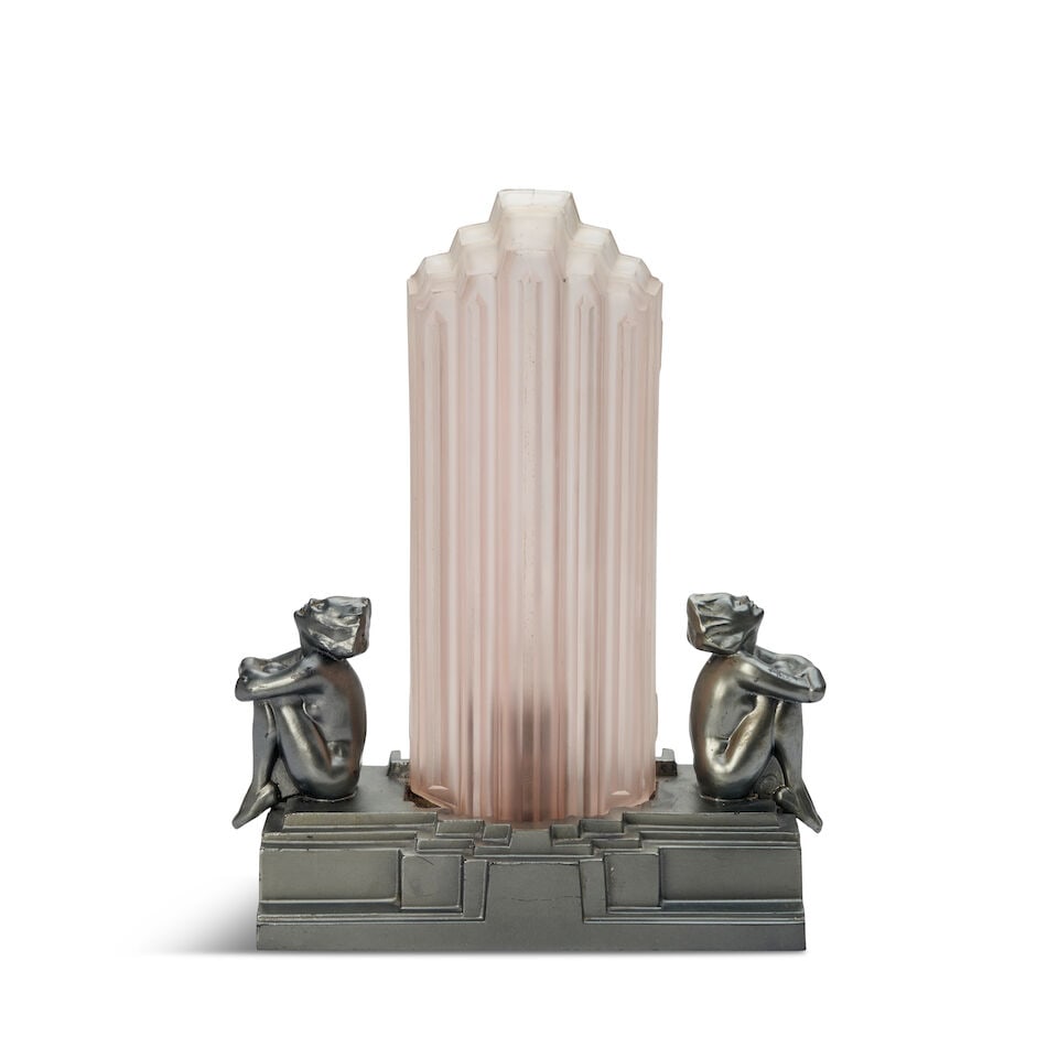 ARTHUR VON FRANKENBURG FOR FRANKART FIGURAL TABLE LAMP New York, New York, circa 1930, enameled ... (1 of 5)