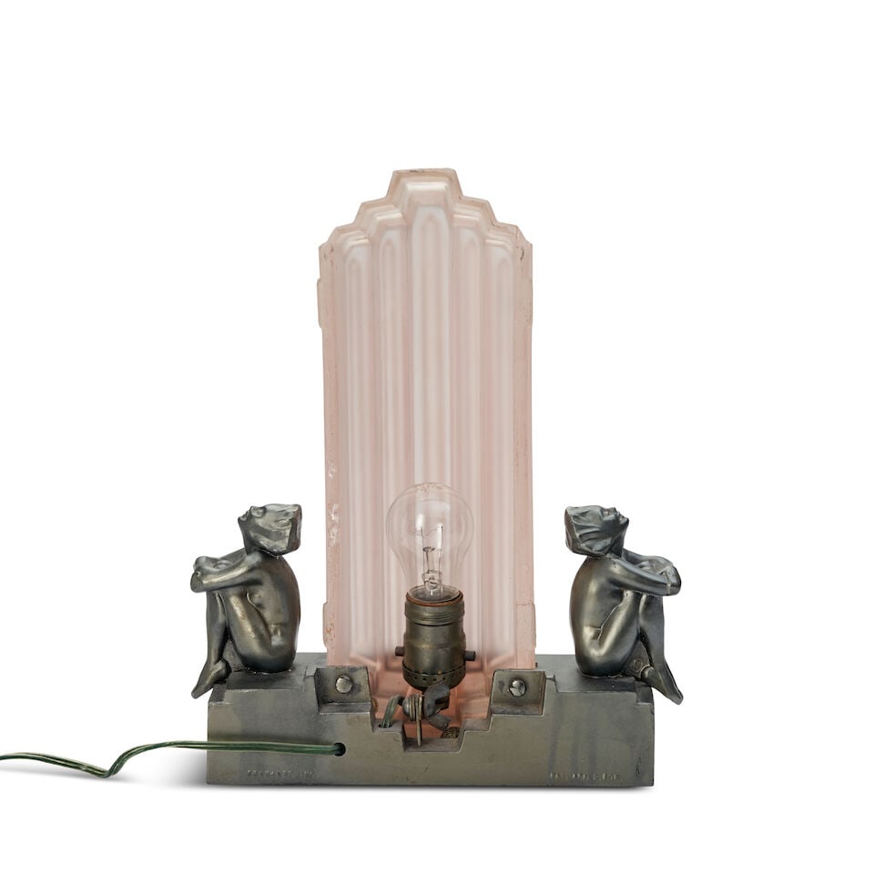 ARTHUR VON FRANKENBURG FOR FRANKART FIGURAL TABLE LAMP New York, New York, circa 1930, enameled ... - 4