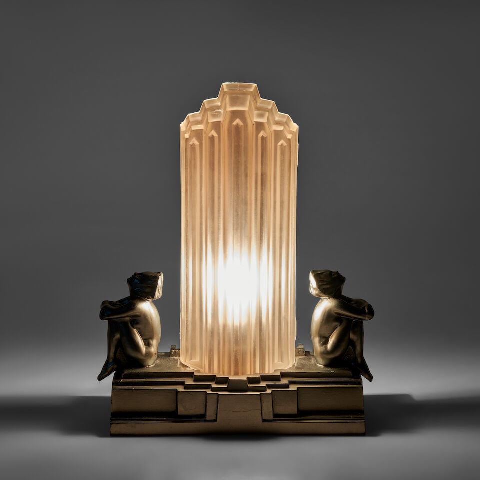 ARTHUR VON FRANKENBURG FOR FRANKART FIGURAL TABLE LAMP New York, New York, circa 1930, enameled ... - 5