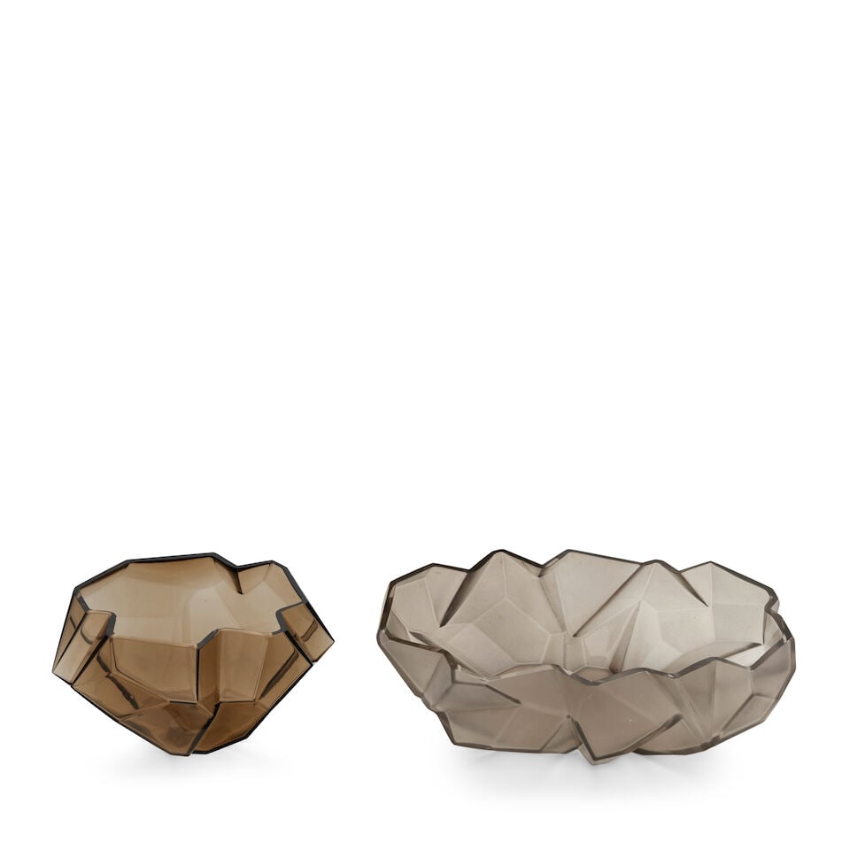 TWO REUBEN HALEY (1872-1933) FOR COSOLIDATED LAMP AND GLASS CO. 'RUBA ROMBIC' BOWLS Coraopolis, ... - 3
