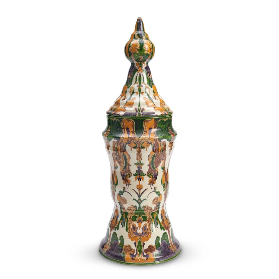 T.A.C. COLENBRANDER (1841-1930) FOR PLATEELBAKKERIJ RAM 'KRACHT' VASE Arnhem, The Netherlands, d... (1 of 2)