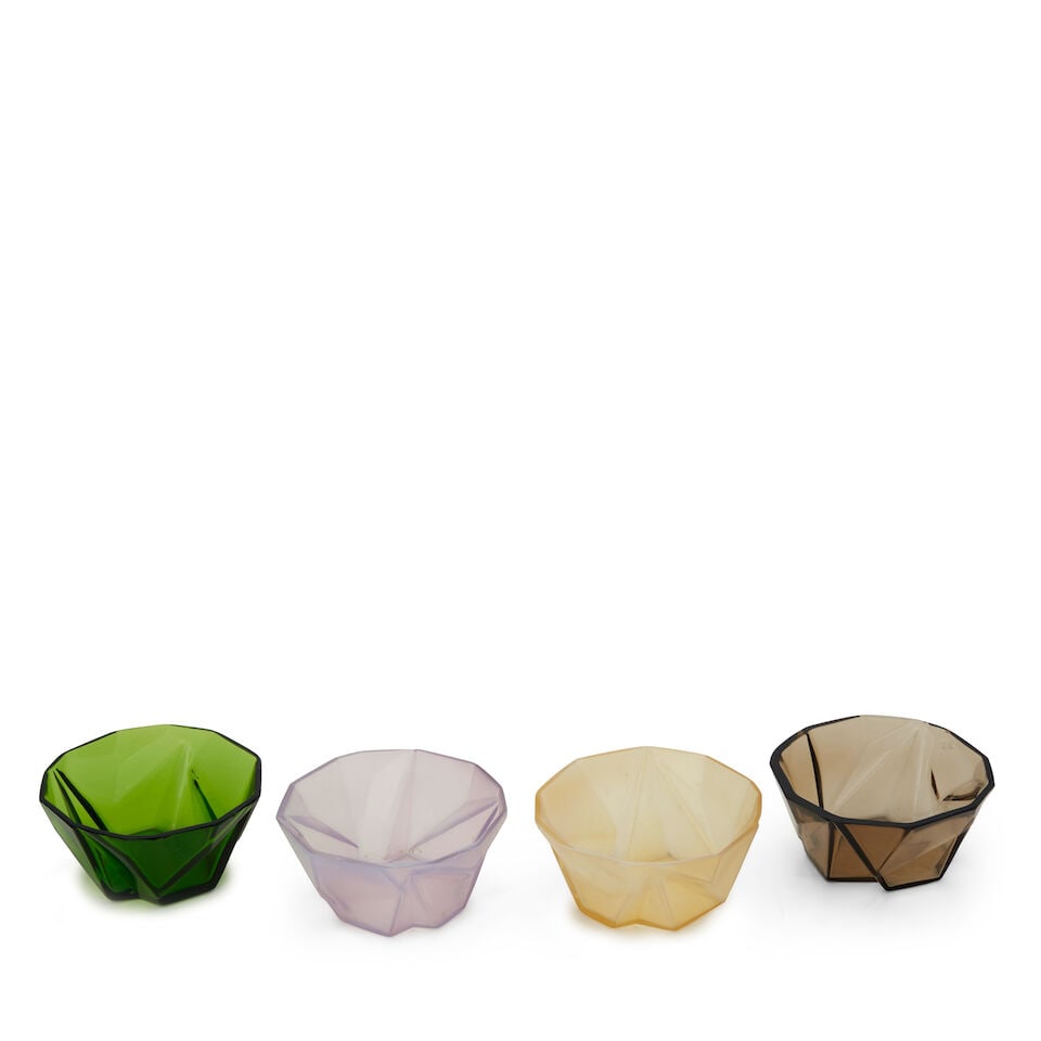 FOUR REUBEN HALEY (1872-1933) FOR CONSOLIDATED LAMP AND GLASS CO. 'RUBA ROMBIC' BOWLS Coraopolis... - 3