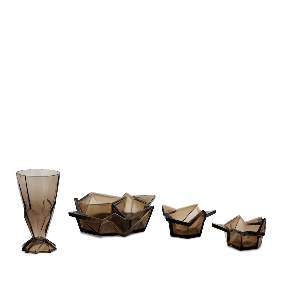 FOUR REUBEN HALEY (1972-1933) FOR CONSOLIDATED LAMP AND GLASS CO. 'RUBA ROMBIC' VESSELS Coraopol... - 4