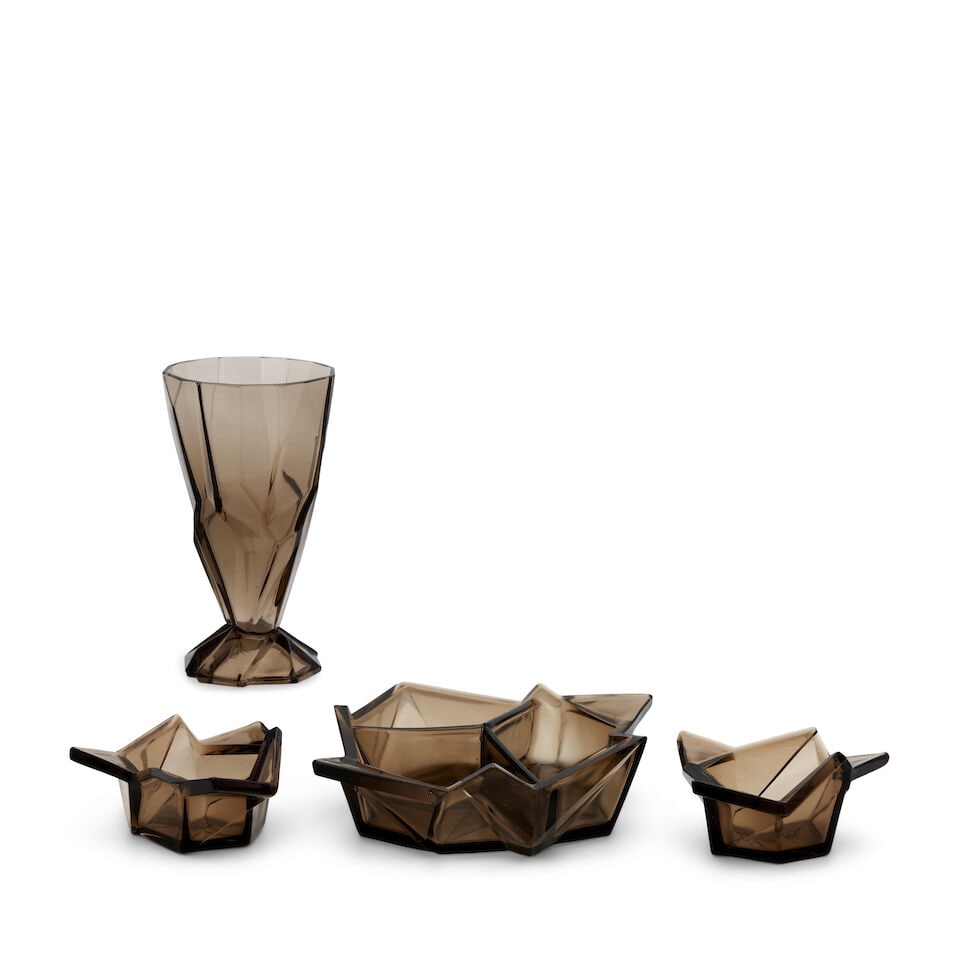 FOUR REUBEN HALEY (1972-1933) FOR CONSOLIDATED LAMP AND GLASS CO. 'RUBA ROMBIC' VESSELS Coraopol... - 7