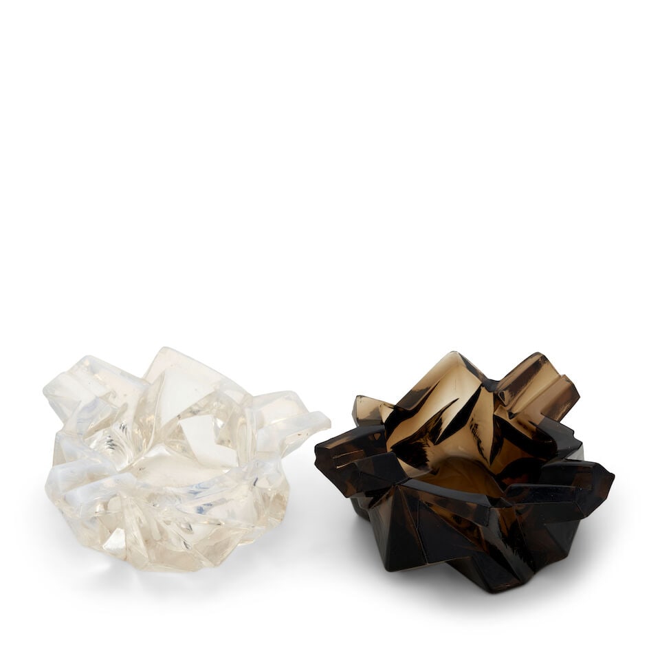 TWO REUBEN HALEY (1872-1933) FOR CONSOLIDATED LAMP AND GLASS CO. 'RUBA ROMBIC' ASHTRAYS Coraopol... - 3