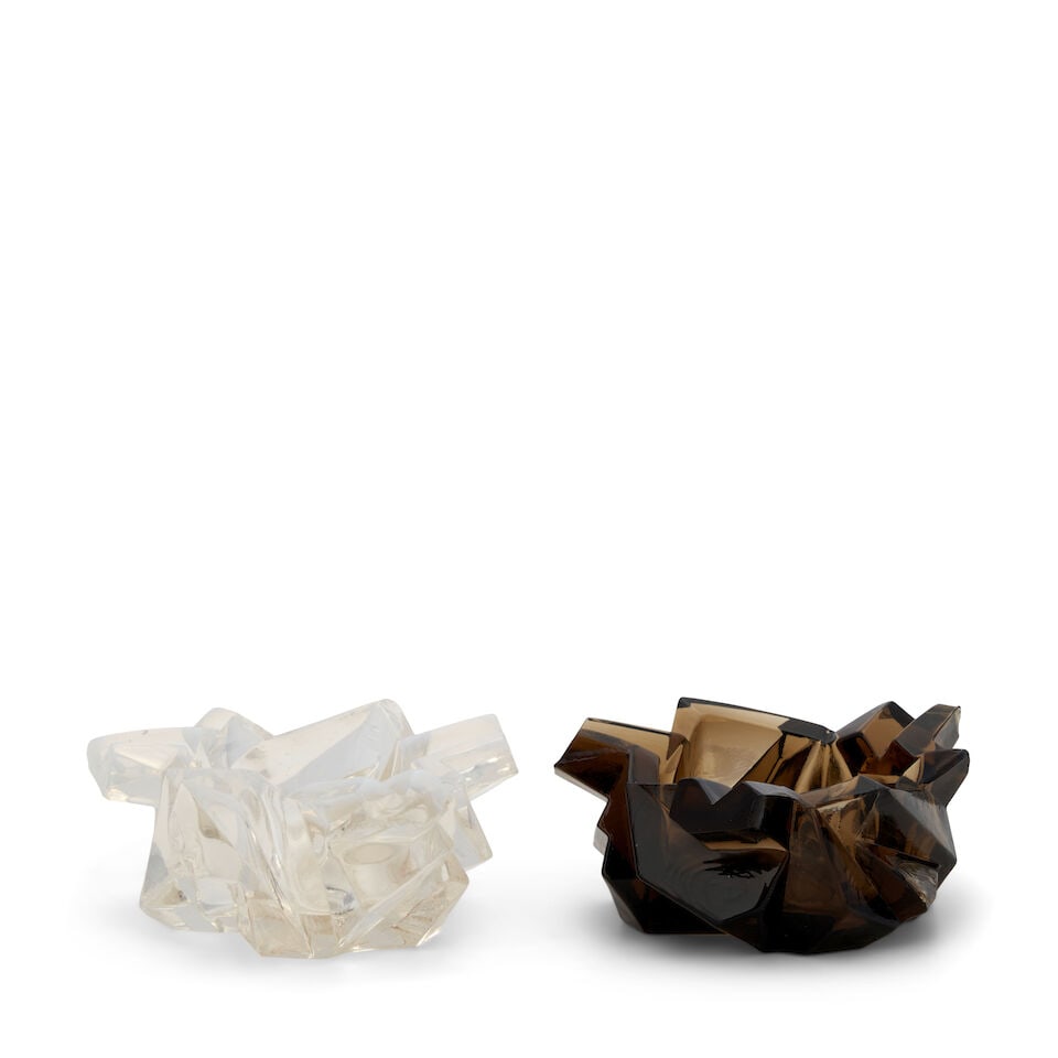 TWO REUBEN HALEY (1872-1933) FOR CONSOLIDATED LAMP AND GLASS CO. 'RUBA ROMBIC' ASHTRAYS Coraopol... - 4