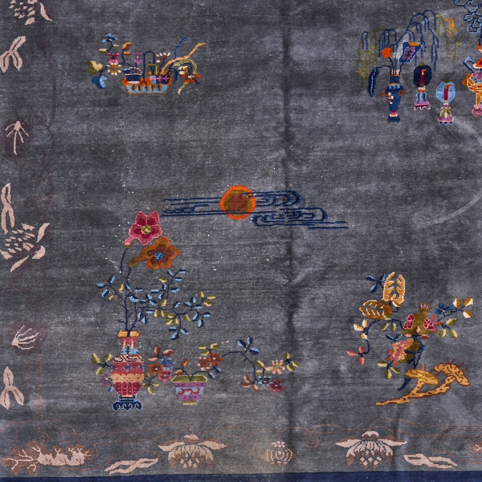 CHINESE ART DECO RUG circa 1930, unmarked, wool on cotton foundation, 11 ft. 9 in. x 8 ft. 11 in. - 3