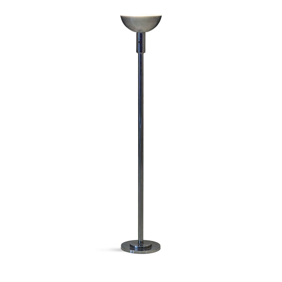 REMBRANDT LAMP CO. ART DECO TORCHIERE Chicago, Illinois, circa 1940, aluminum, iron, single thre... - 2