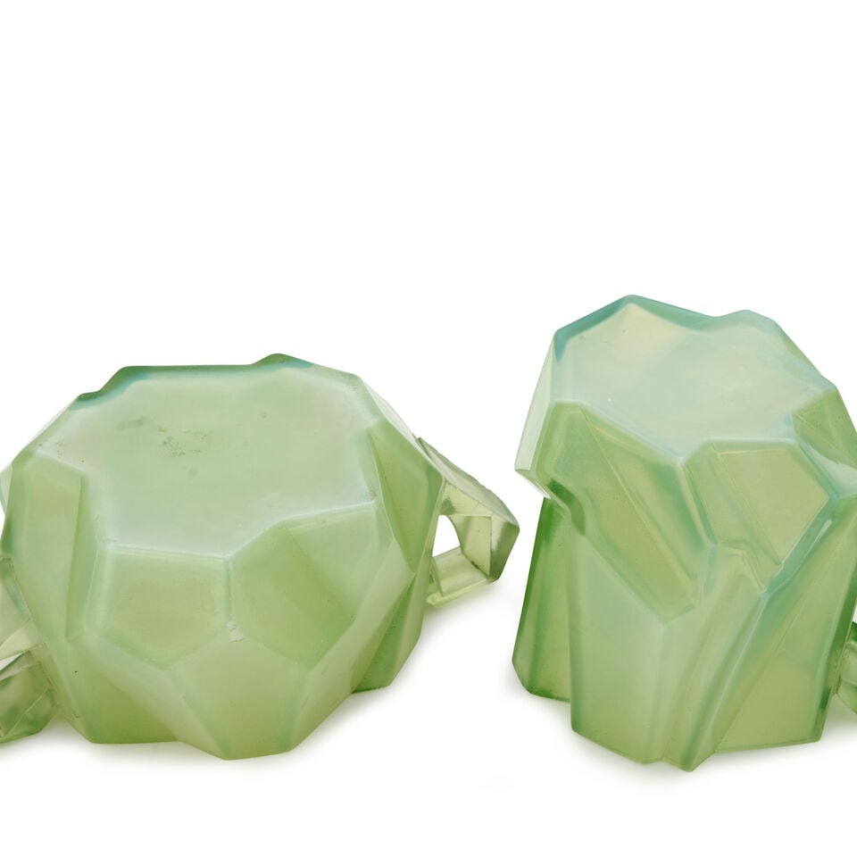 REUBEN HALEY (1872-1933) FOR CONSOLIDATED LAMP AND GLASS CO. 'RUBA ROMBIC' SUGAR AND CREAMER Cor... - 4