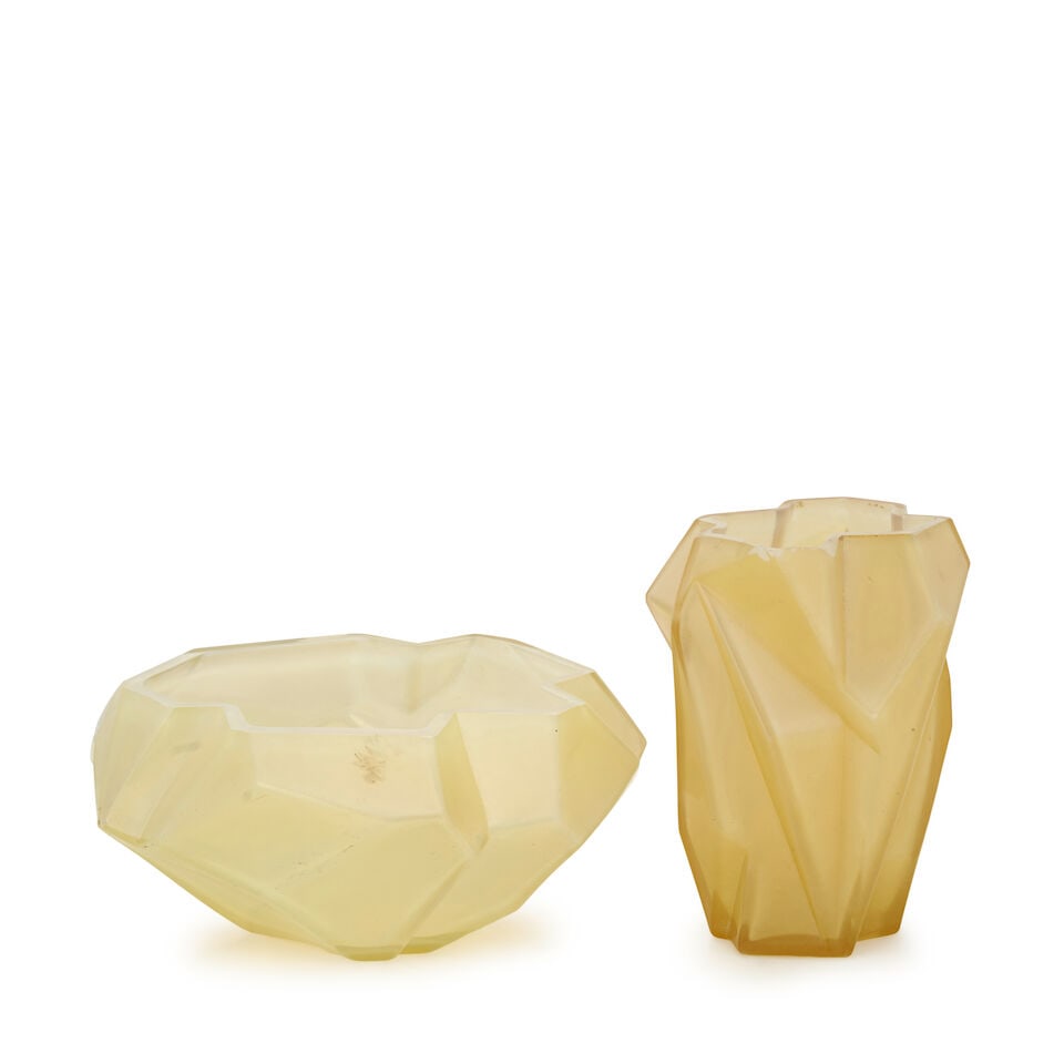 TWO REUBEN HALEY (1872-1933) FOR CONSOLIDATED LAMP AND GLASS CO. 'RUBA ROMBIC' VESSELS Coraopoli... - 4