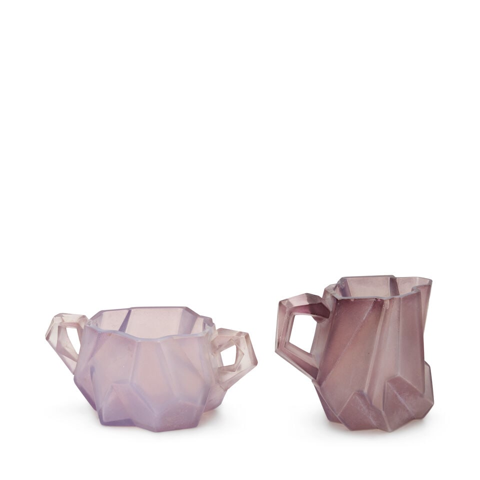 REUBEN HALEY (1872-1933) FOR CONSOLIDATED LAMP AND GLASS CO. 'RUBA ROMBIC' SUGAR AND CREAMER Cor... - 6