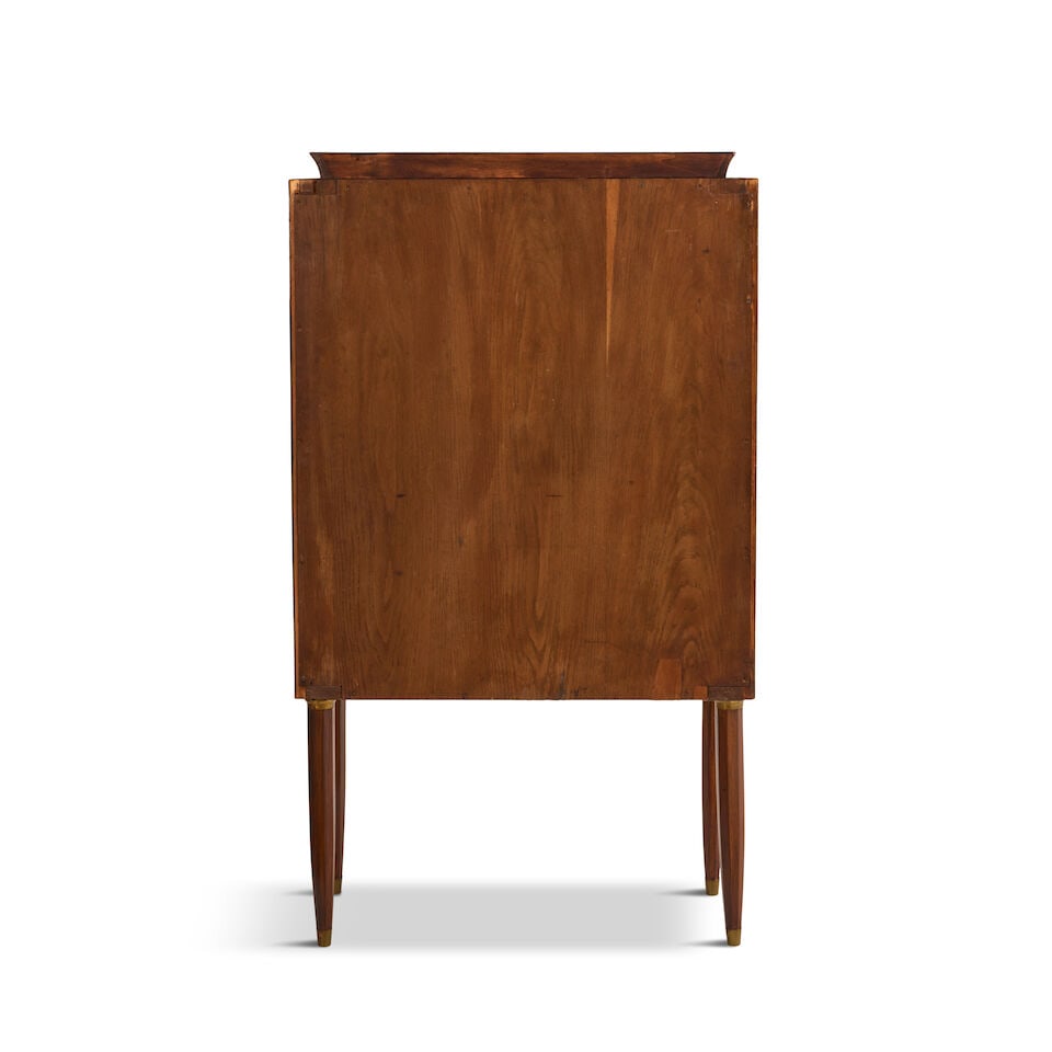 JULES LELEU (1883-1961) ART DECO MARQUETRY CABINET France, circa 1940, mahogany veneer, mother-o... - 2