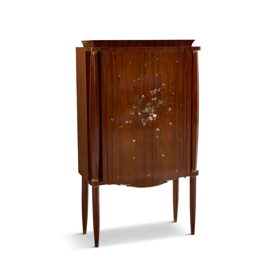 JULES LELEU (1883-1961) ART DECO MARQUETRY CABINET France, circa 1940, mahogany veneer, mother-o... - 4