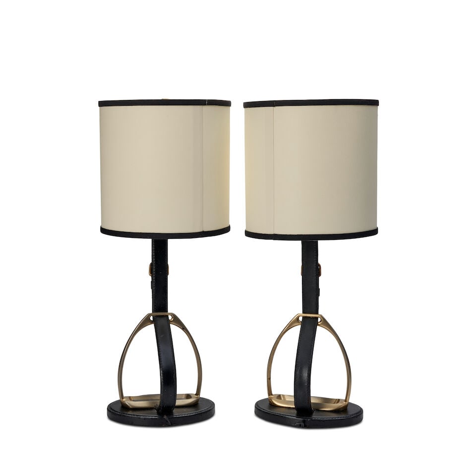 PAIR OF LONGCHAMP 'EQUESTRIAN STIRRUP AND BUCKLE' TABLE LAMPS IN THE STYLE OF HERMES France, cir... - 2