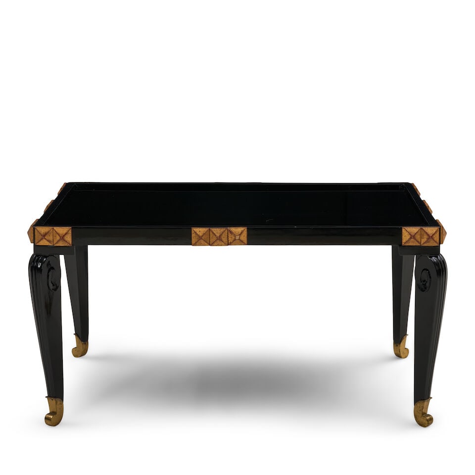 FRENCH MODERNE COFFEE TABLE IN THE MANNER OF MAISON DOMINIQUE France, circa 1950, parcel-gilt, c... - 2