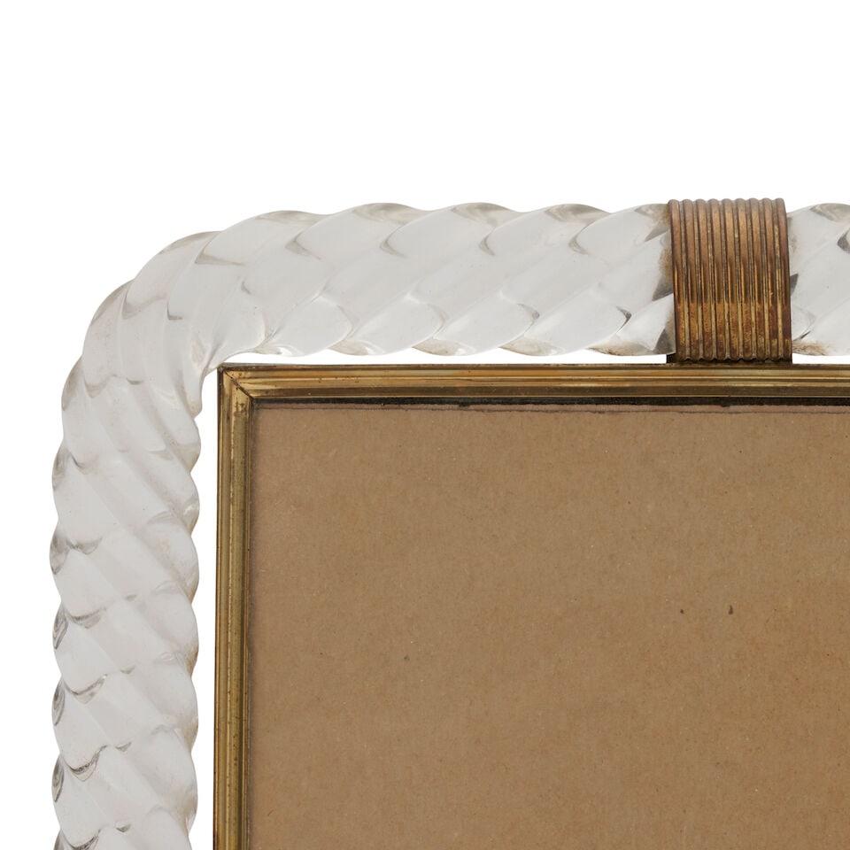 ERCOLE BAROVIER (1889-1974) PICTURE FRAME Murano, Italy, circa 1940, glass, brass, cardboard, ve... - 2