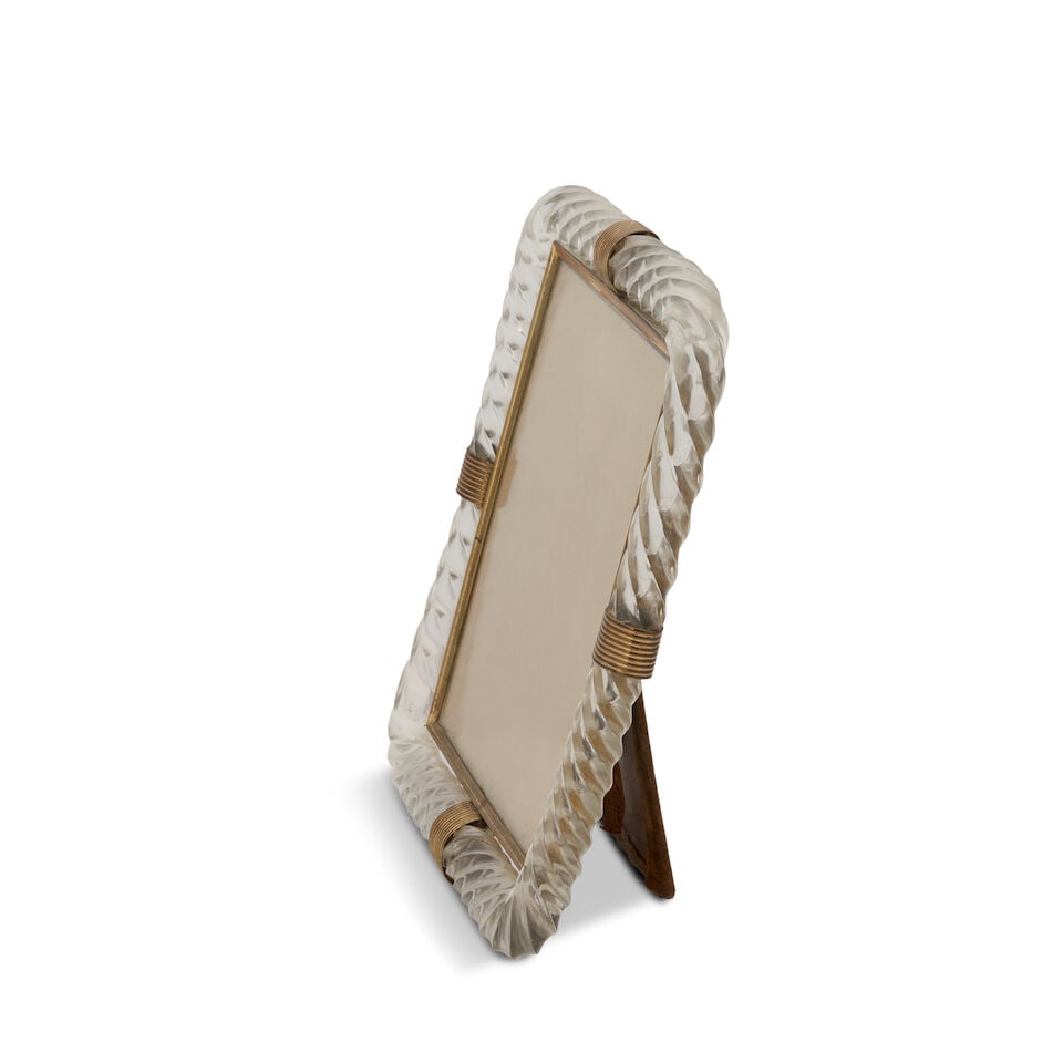 ERCOLE BAROVIER (1889-1974) PICTURE FRAME Murano, Italy, circa 1940, glass, brass, cardboard, ve... - 4
