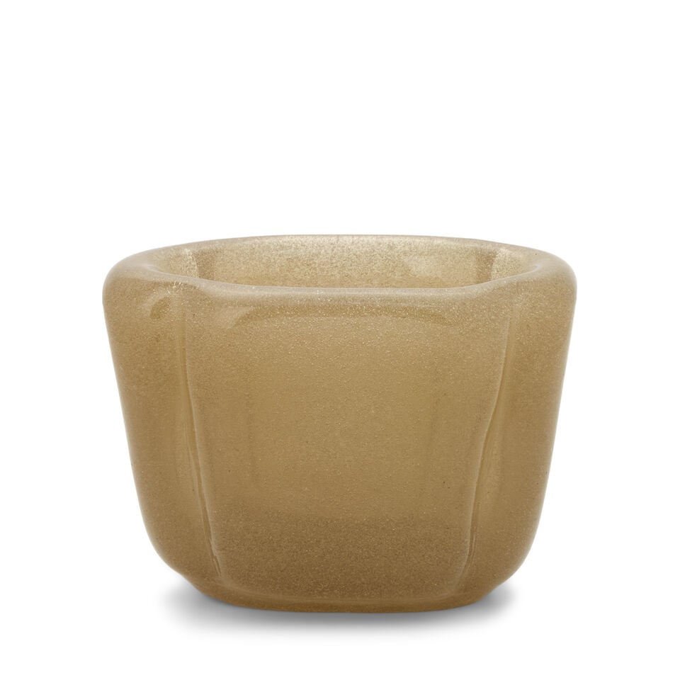 CARLO SCARPA (1906-1978) FOR VENINI SOMMERSO ORO A BOLLICINE VASE Murano, Italy, 1934-36, cased ...: CARLO SCARPA (1906-1978) FOR VENINI SOMMERSO ORO A BOLLICINE VASE Murano, Italy, 1934-36, cased glass, gold foil, air bubbles, acid-etched mark 'Venini Murano Made in Italy,' ht. 4 3/5, wd. 6, dp. 3 3