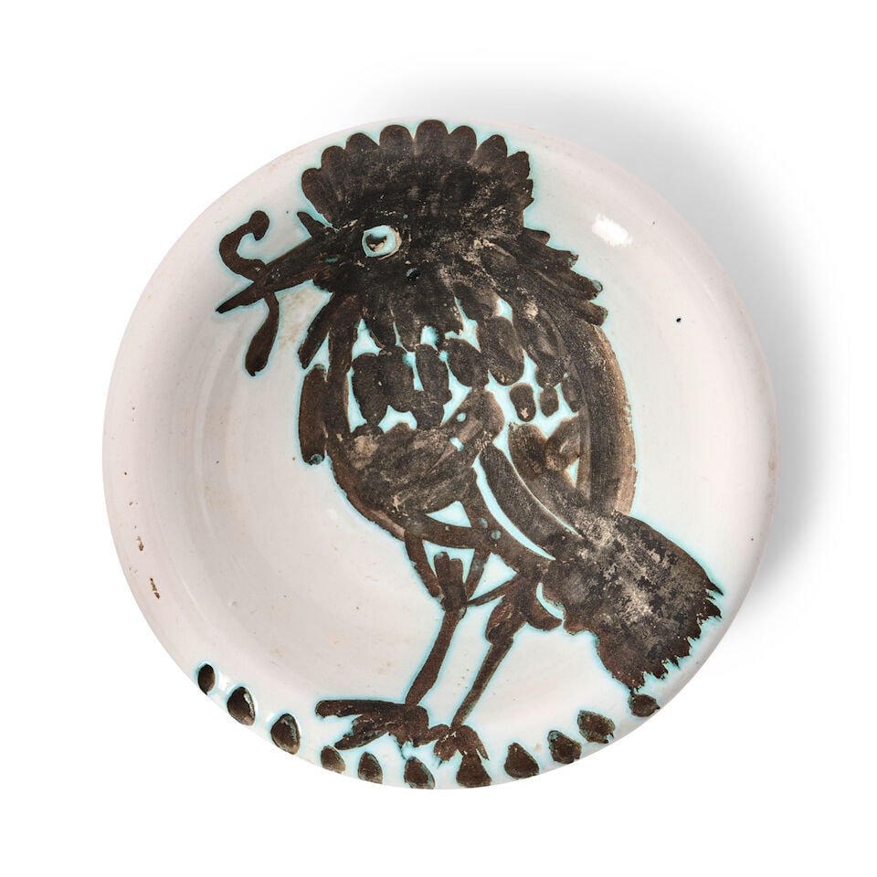 PABLO PICASSO (1881-1973) 'OISEAU AU VER' ASHTRAY Vallauris, France, Madoura Pottery, designed 1... (1 of 2)