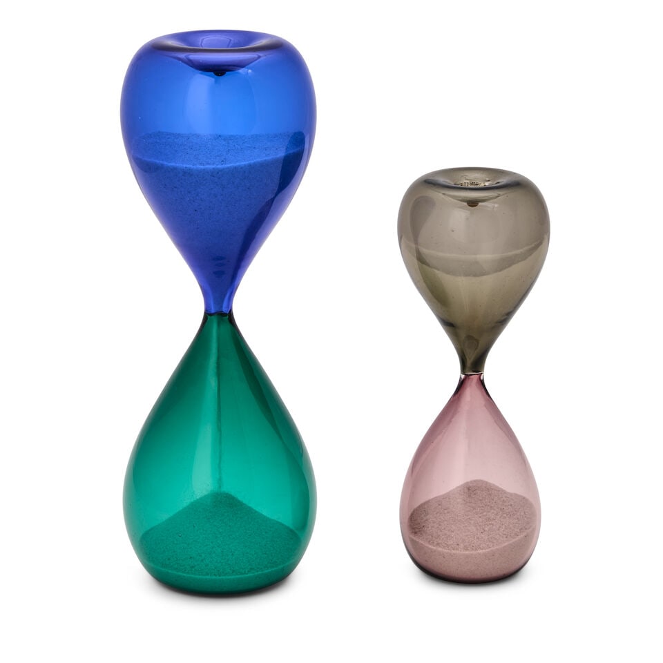 TWO PAOLO VENINI (1895-1959) FOR VENINI HOURGLASSES Murano, Italy, circa 1955, Murano glass, san... - 4