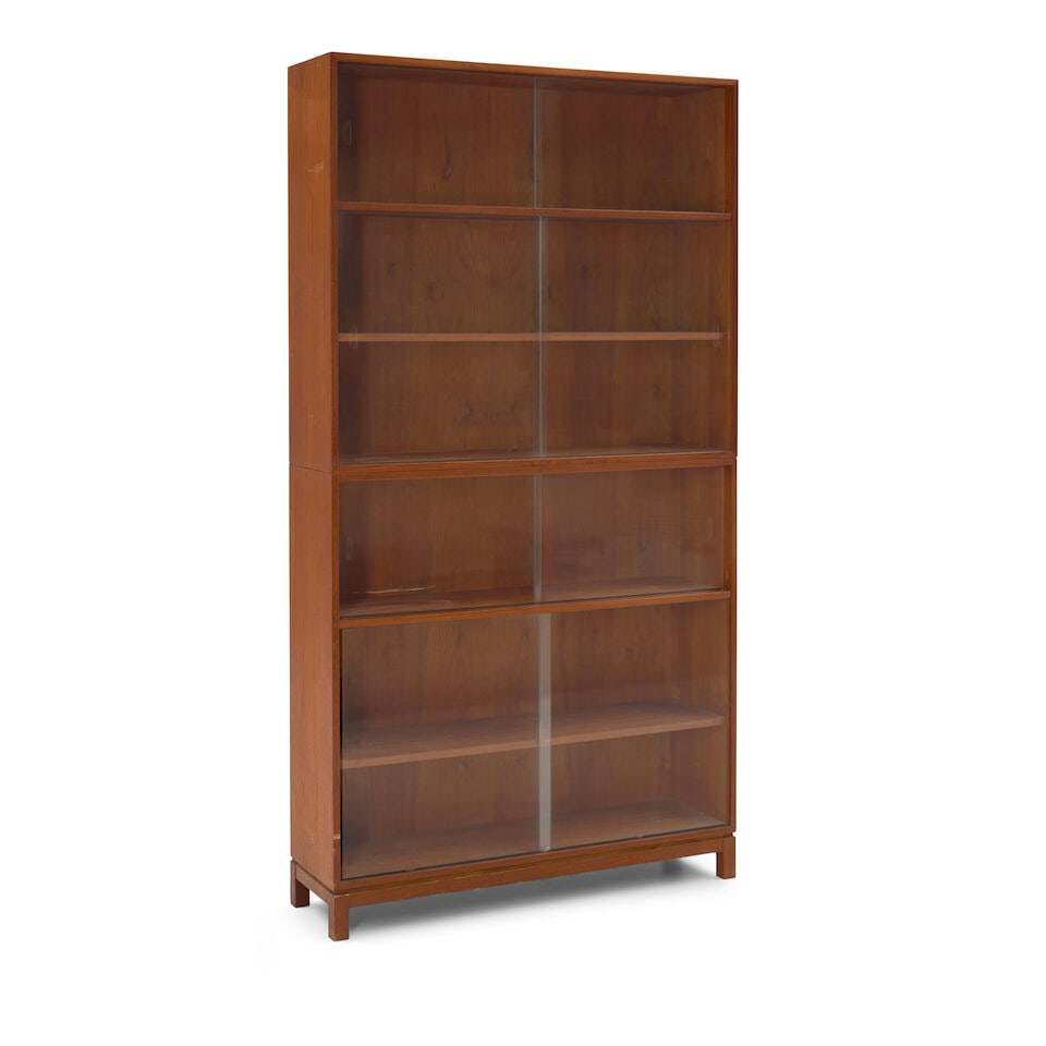 MID-CENTURY MODERN BOOKCASE Denmark, circa 1960, in two sections, each with one adjustable shelf... - 2